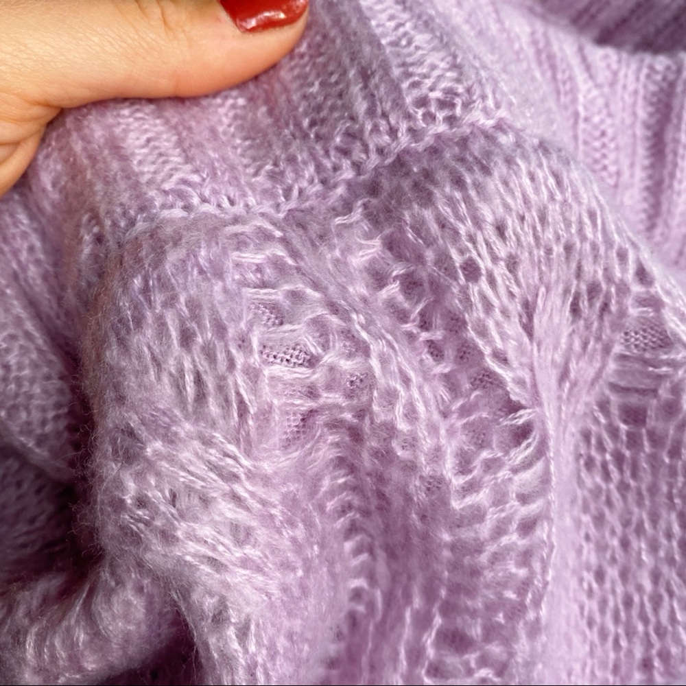 💜 KENDALL & KYLIE LILAC HIGH WAIST CHUNKY KNIT MIDI SKIRT! - Picture 8 of 12